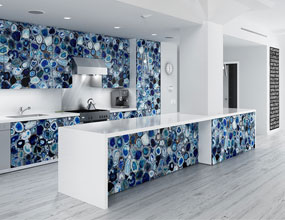 custom Design crystal blue agate kitchen 