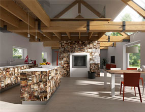 semi-precious gemstone countertop Retro petrified wood kitchen island