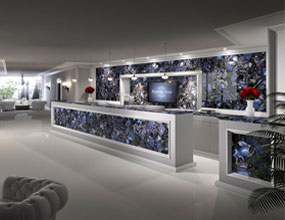 wild-agate-black villa kitchen Design