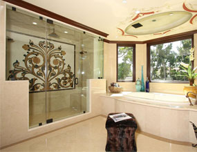 master bathroom home marble waterjet wall design