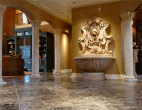 Mediterranean-Entry Marble Wall Fountain