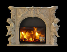 Angel Marble Fireplace With Cherub Statue