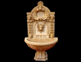 Lion Head Marble Wall Fountain