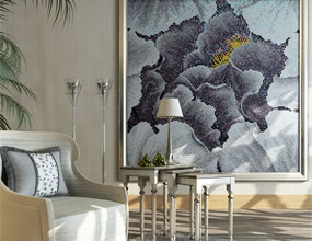 Flower Design Tile Glass Ctystal Mosaic