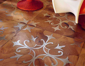 Wood Stainless Steel Flooing Pattern