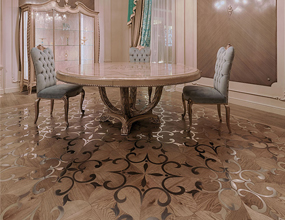 Natural Sapele Wood Inlay Stainless Steel Flooring