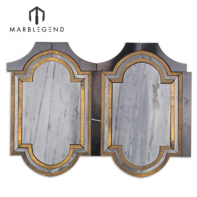 inara kentucky haze brass and marble waterjet mosaic tile for wall or backsplash