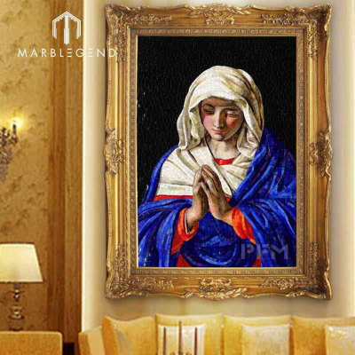 Virgin Mary Prayer pattern mural religion art mosaic tile wall floor decorative
