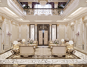 Hotel marble waterjet medallion flooring design