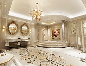 residential_marble waterjet floor bathroom