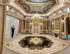 Water-jet marble inlay decoration