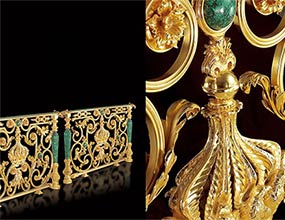 Brass Hand Railing With Malachite Stone