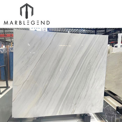 Wholesale Natural Translucent Milano White Marble Custom Luxury Tasso White Marble Tiles Slabs For Villa Project