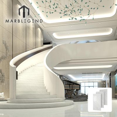 Milano White Marble Slabs Supplier Cutstom Polished Lobby Marble Wall Tiles Design