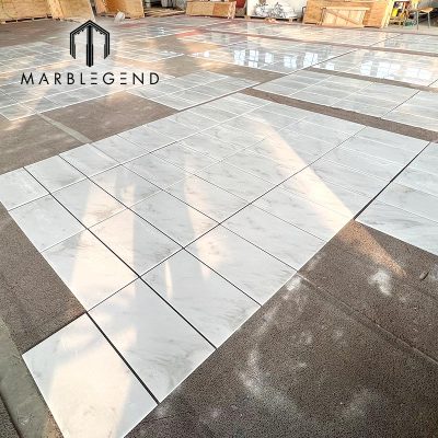 milano white marble white marble with grey veins thin marble flooring tiles for interior decoration