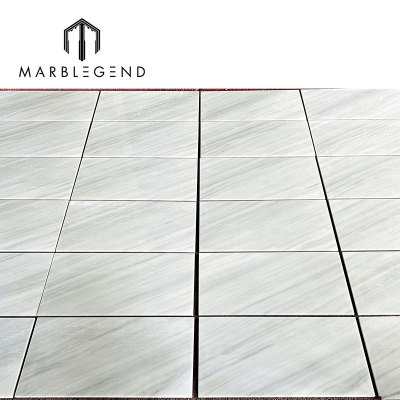Factory Price High Gloss White Marble Grey Diagonal Veins Durable Polished Surface 10mm thin slabs panels